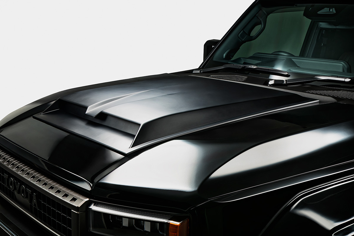WALD Black Bison Land Cruiser 250 Prado bonnet spoiler with air scoop detail