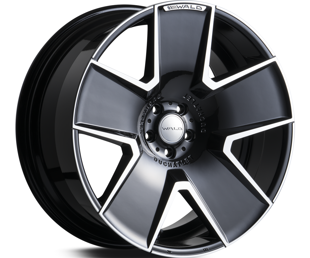 WALD Duchatlet IV D41C 22 inch one-piece cast wheel in Black Polish, full face studio view