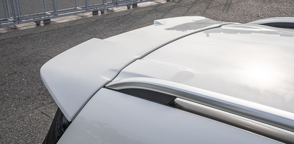 WALD Black Bison GLS X167 rear wing detail on roof edge