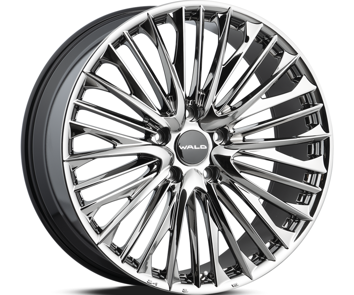 WALD Genuine Line F-001 24 inch 1-piece wheel in SBC Super Black Coat, 5-stud application for Lexus LX 570 and Toyota Land Cruiser L200