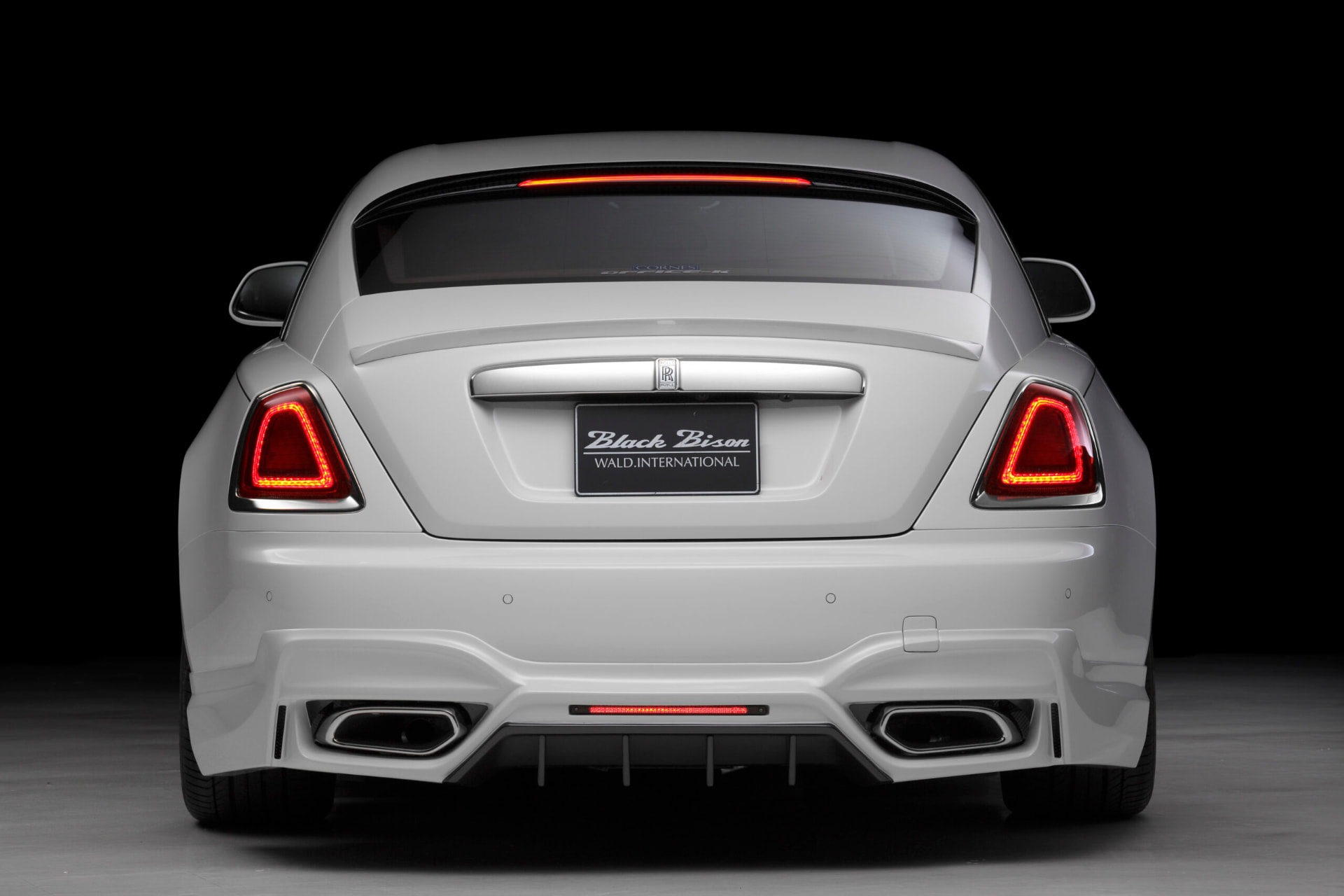 Rolls-Royce Wraith WALD Black Bison — rear view with LEDBGL3240 lamp and stainless exhaust tips