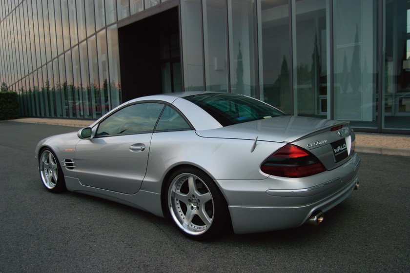 WALD Executive Line Mercedes-Benz SL R230 rear three-quarter view with boot spoiler and rear skirt
