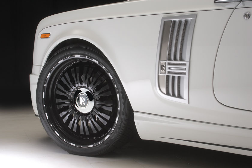 WALD Rolls-Royce Phantom Drophead Coupé front fender vent and forged wheel detail — Premier Auto Design UK and Europe