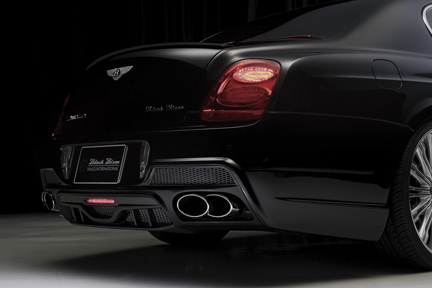 WALD Bentley Continental Flying Spur rear bumper spoiler detail with LED lamp LEDB6301 and oval exhaust tips