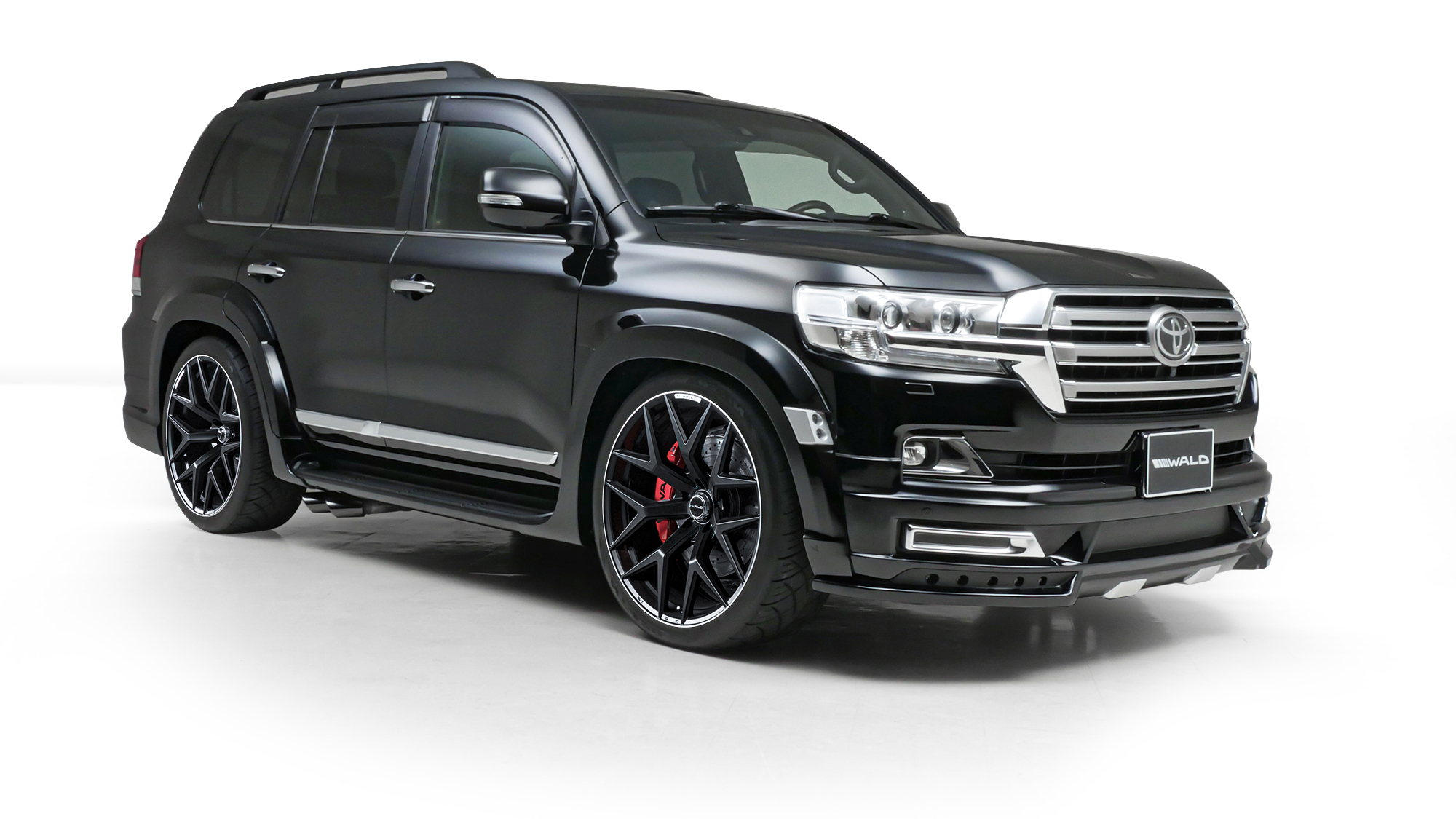 Black Toyota Land Cruiser LC200 WALD Sports Line fitted with 24 inch WALD MB001 wheels