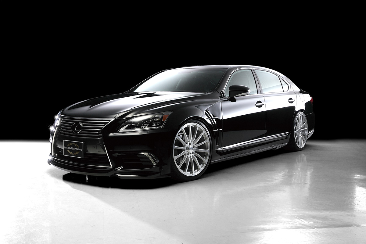 WALD Executive Line Lexus LS460L in black with WALD front spoiler, side skirts and rear skirt