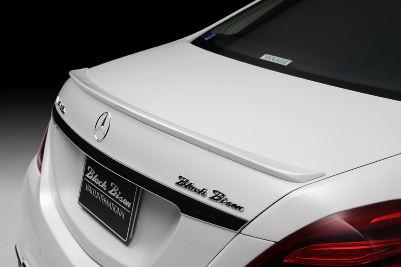 WALD Mercedes-Benz S-Class W222 boot spoiler detail with Black Bison emblem