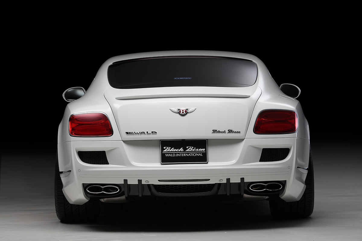 Bentley Continental GT WALD Black Bison Edition rear studio view with rear diffuser and quad exhaust tips