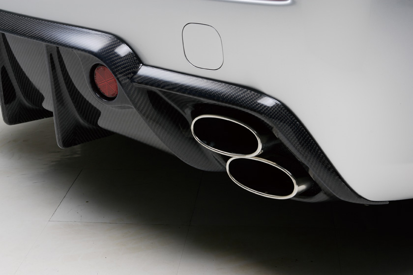 WALD Lexus IS-F USE20 rear bumper spoiler detail with twin oval exhaust outlets