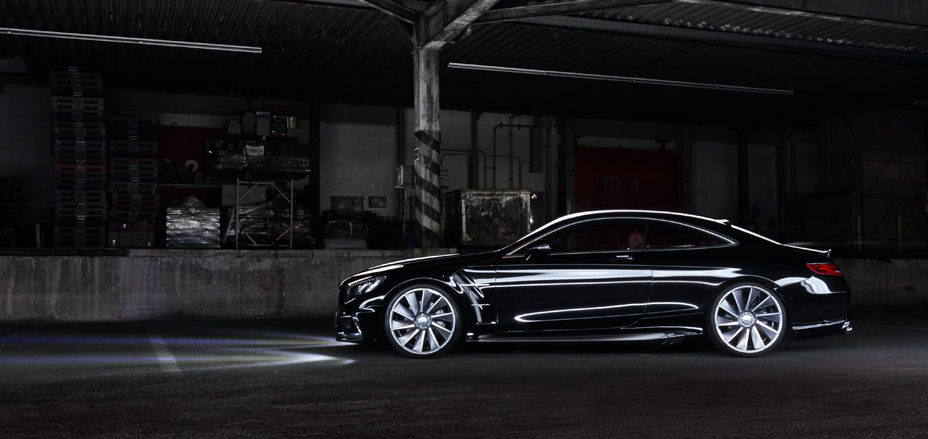 WALD S-Class Coupe C217 side profile showing WALD side skirts and forged wheels