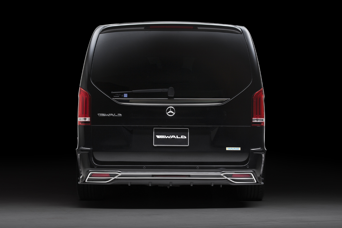 WALD V-Class W447 rear view with built-in-style tail finisher and rear bumper spoiler
