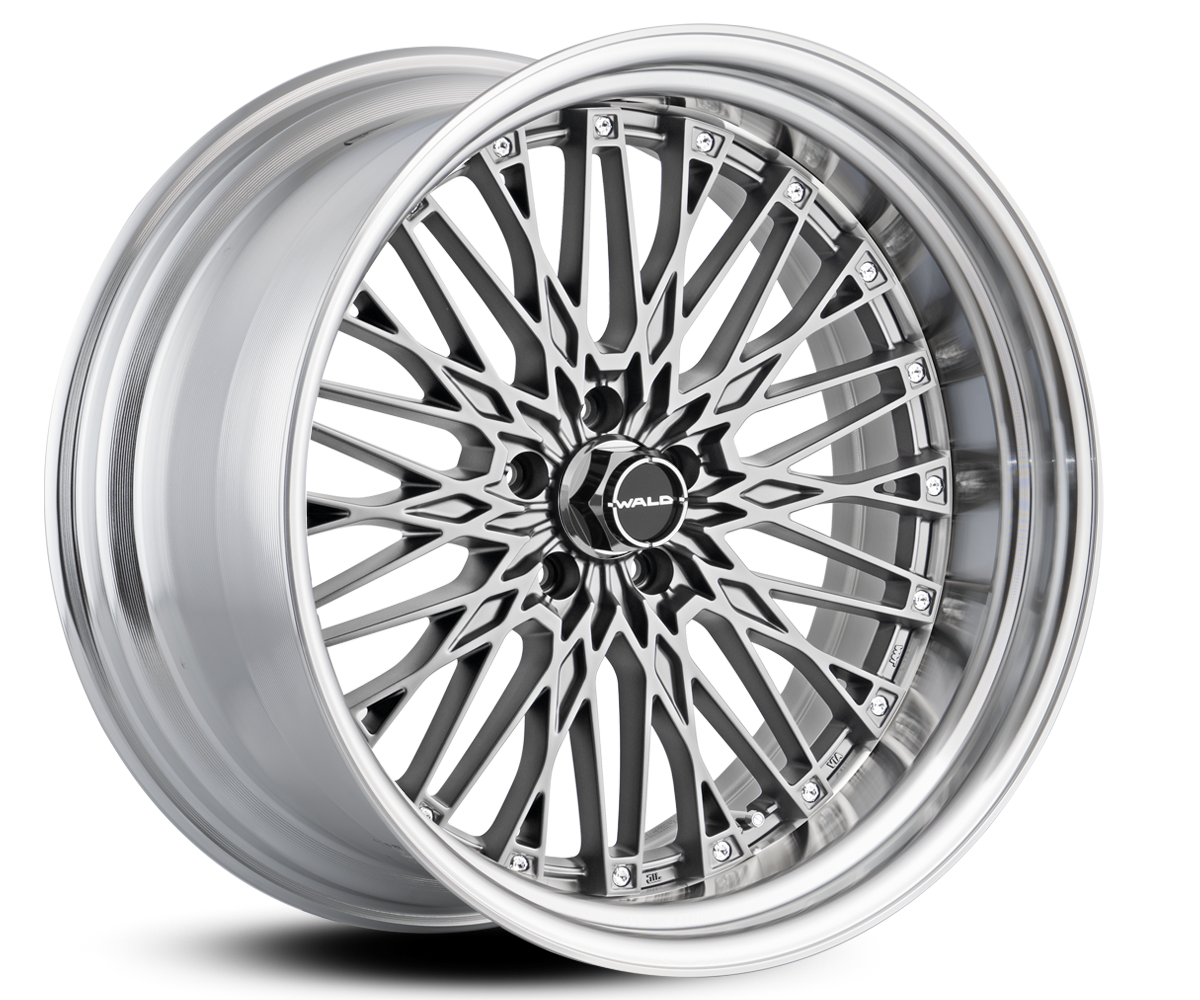 WALD Classic Mesh CM12C 2-piece wheel in Silver with Cut Alumite Rim