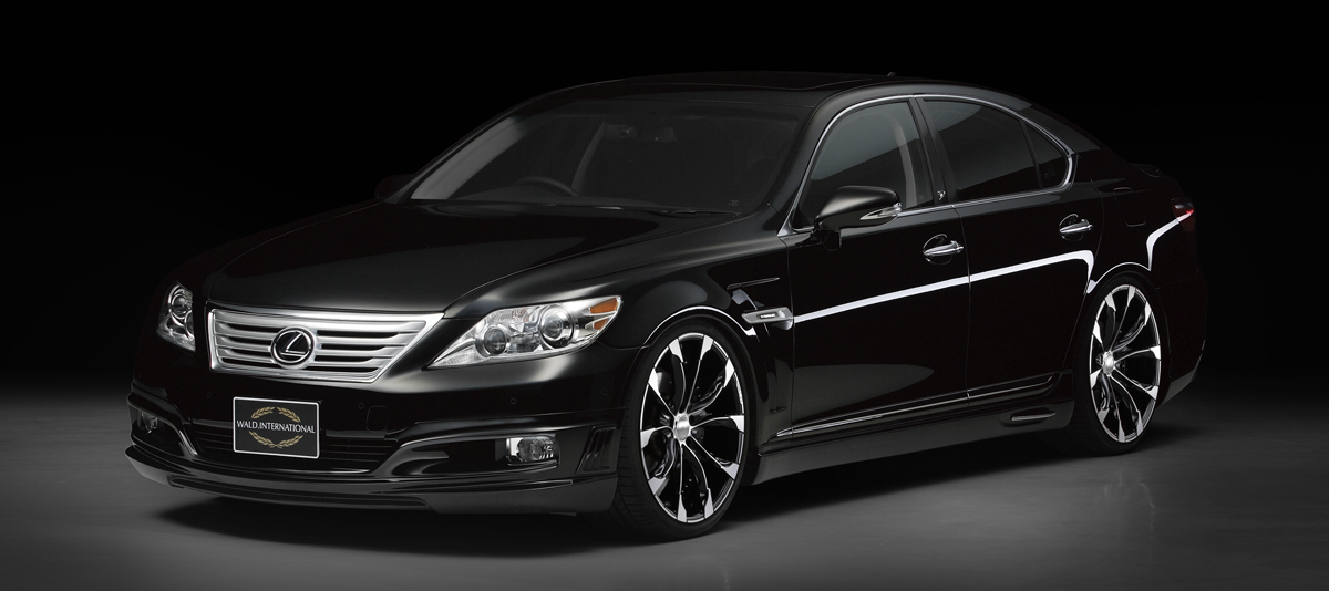 WALD Executive Line Lexus LS460L in black with WALD front spoiler, side skirts and rear skirt