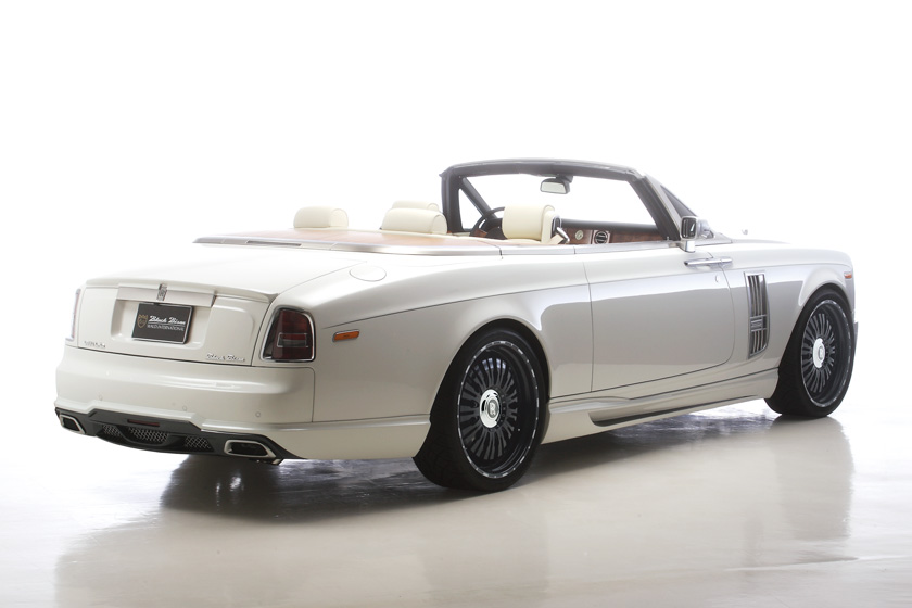 WALD Rolls-Royce Phantom Drophead Coupé Black Bison — rear three-quarter view with roof lowered