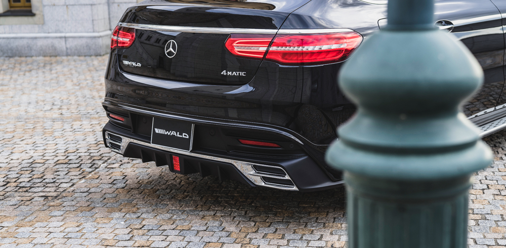 WALD Sports Line GLE Coupe C292 rear diffuser and LED brake lamp detail with WALD badging