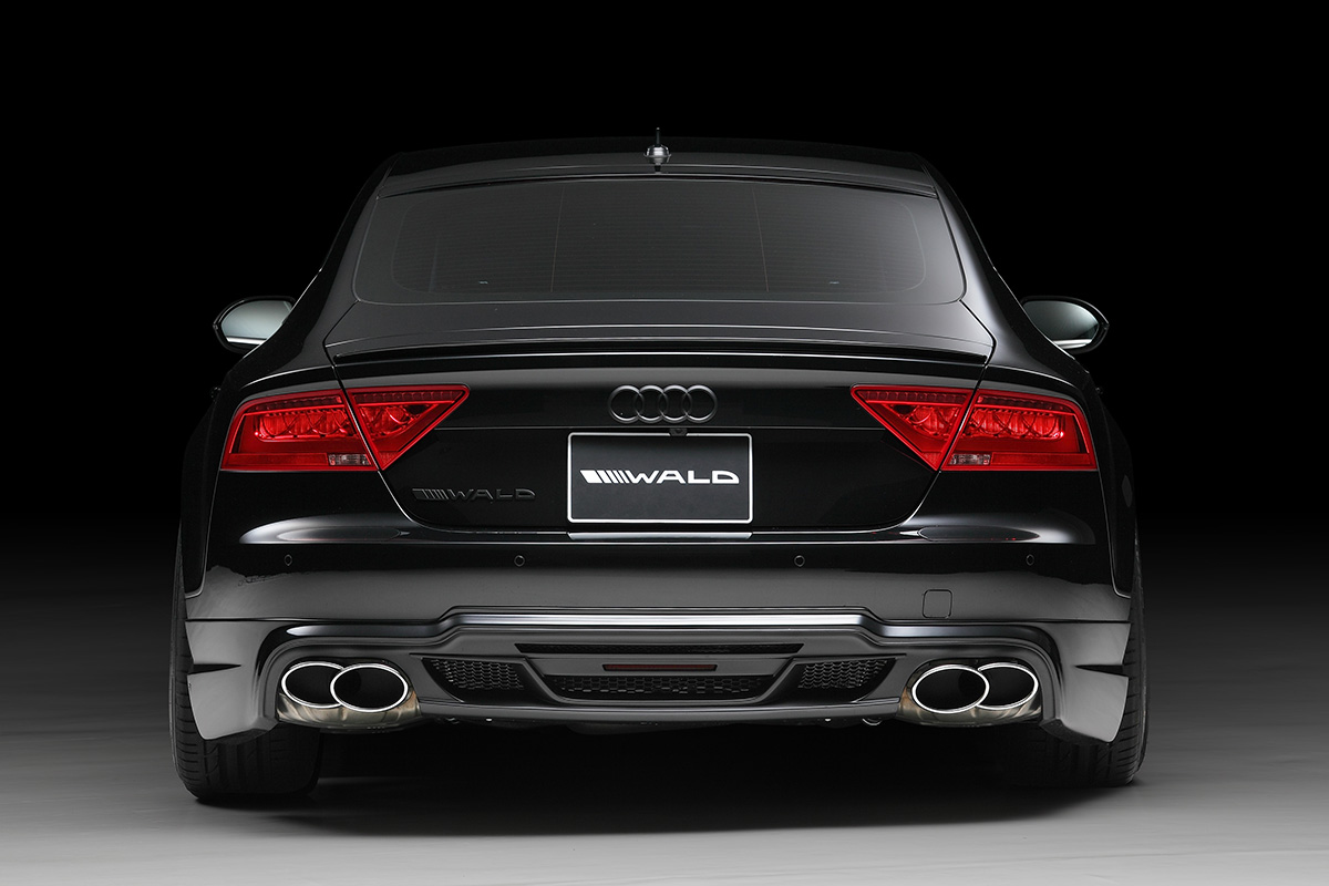 WALD Audi A7 Sportback rear view — WALD rear bumper spoiler, diffuser section and twin 240 exhaust tips