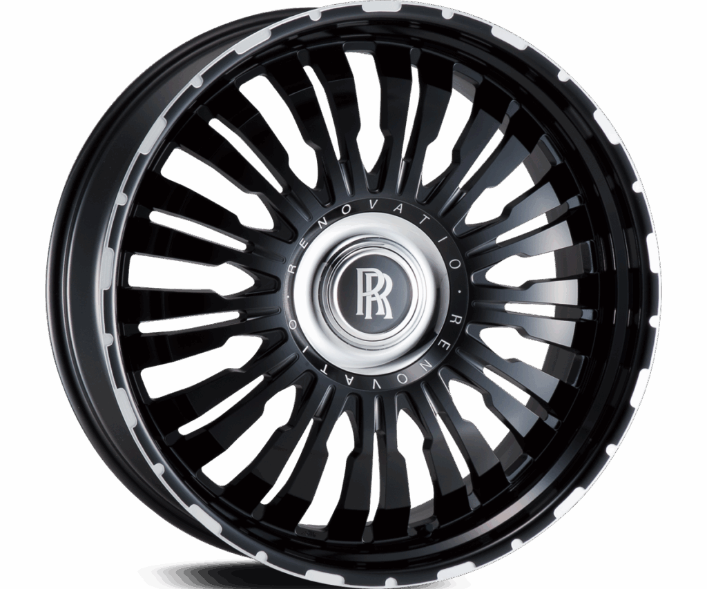 WALD RENOVATIO 1 RR forged monoblock wheel in Matte Black and Silver, full face studio view