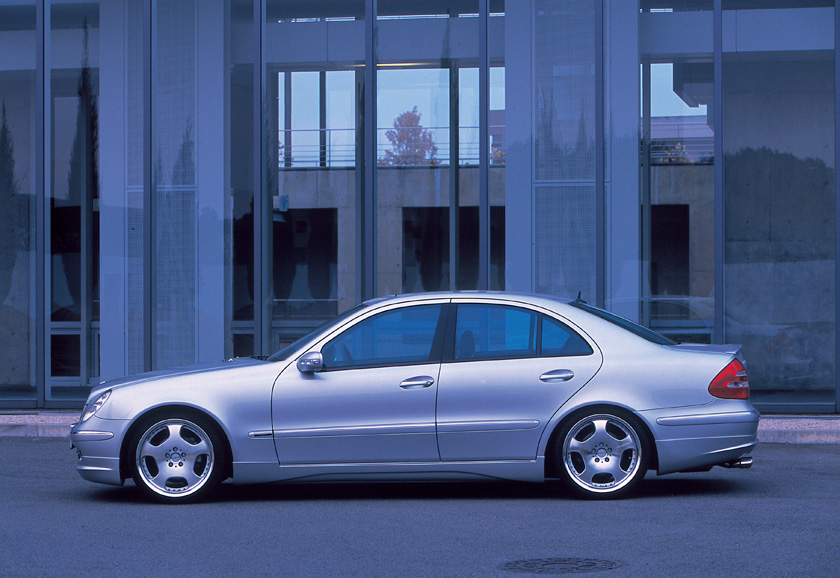 Mercedes-Benz E-Class W211 WALD Executive Line silver saloon side profile