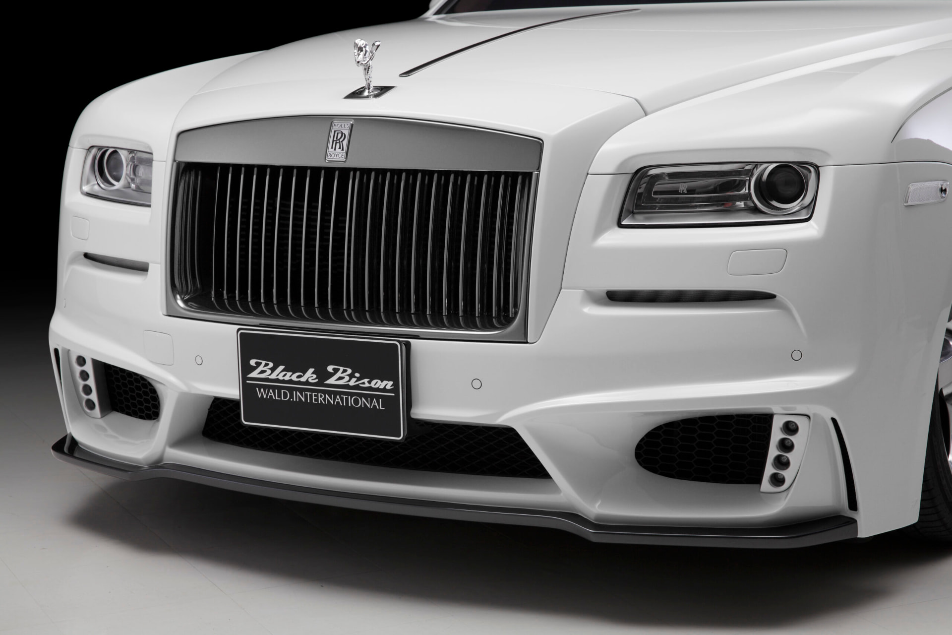 WALD Wraith front bumper spoiler detail with mesh net and LED4P22T lamps