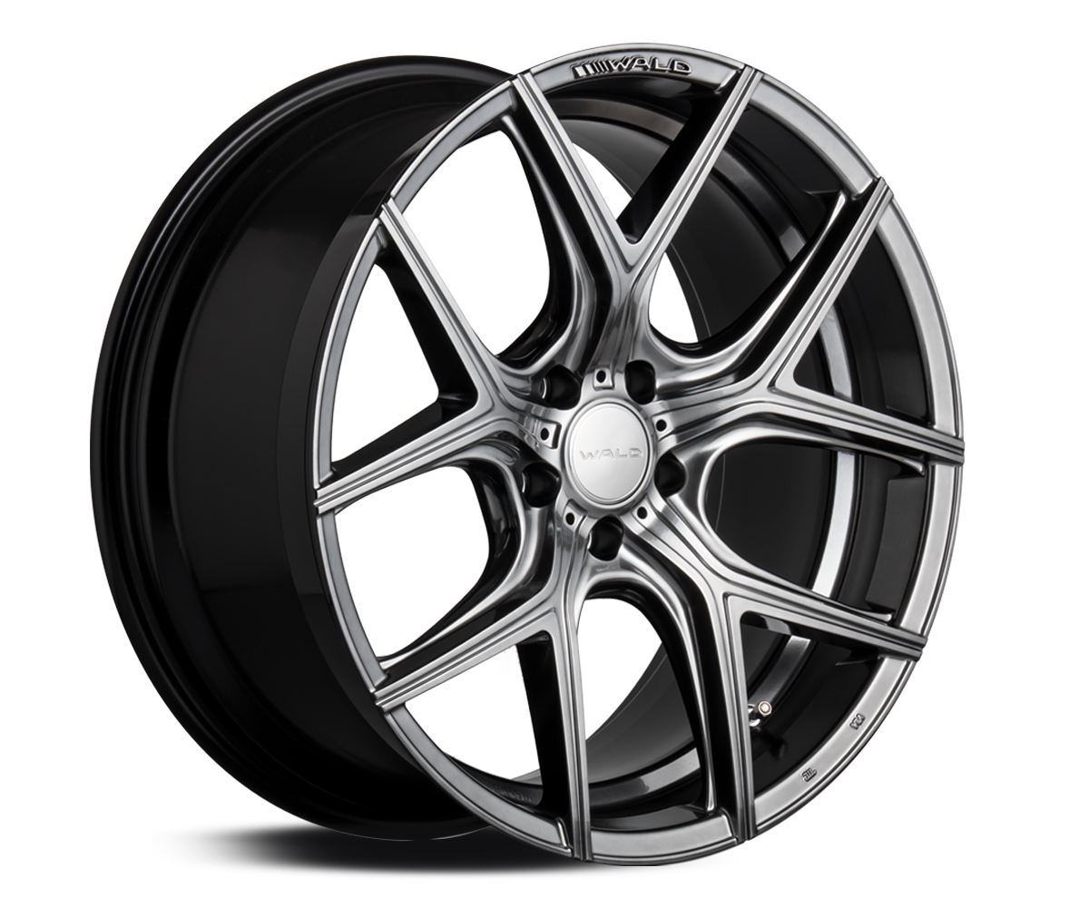 WALD ILLIMA I11C 20 inch 1-piece wheel in Hyper Silver with the W ARROW logo, studio view