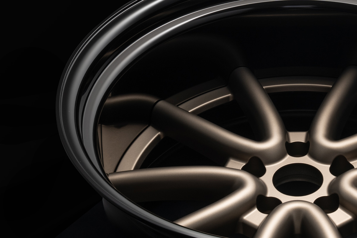 Spoke detail of the WALD Octopus Racing 2-piece neo-classic wheel in Matte Bronze