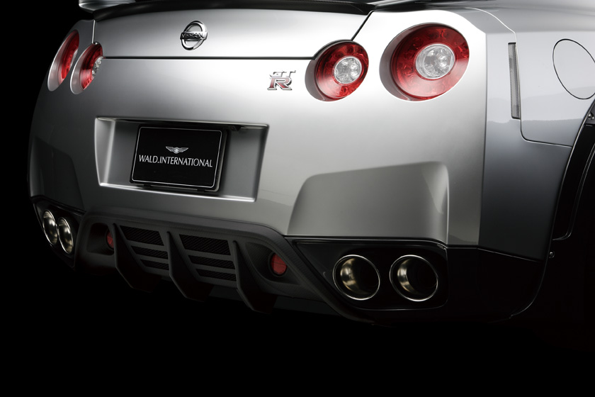 WALD GT-R R35 rear diffuser detail with reflector and exhaust outlets