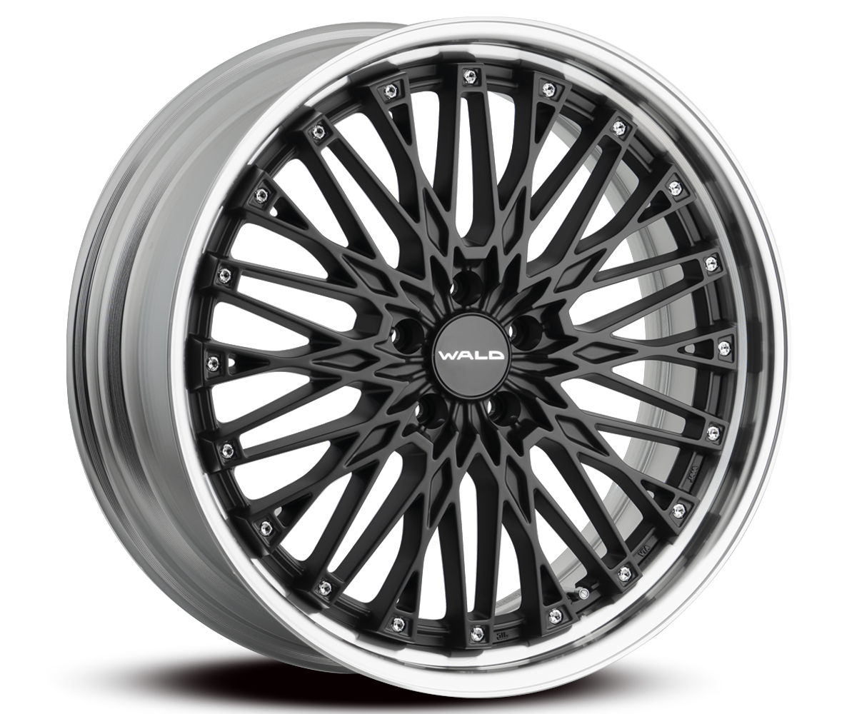 WALD Classic Mesh CM12C 2-piece wheel in Matte Black with Alumite Rim