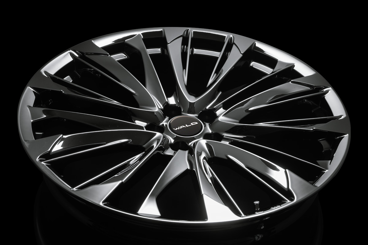 WALD FS001 Genuine Line wheel in DBC Dark Black Coat photographed at a low angle