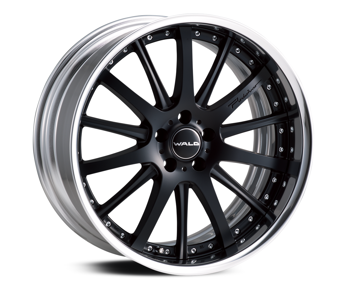 WALD Portofino P12C 2-piece forged wheel in Matte Black with Alumite rim
