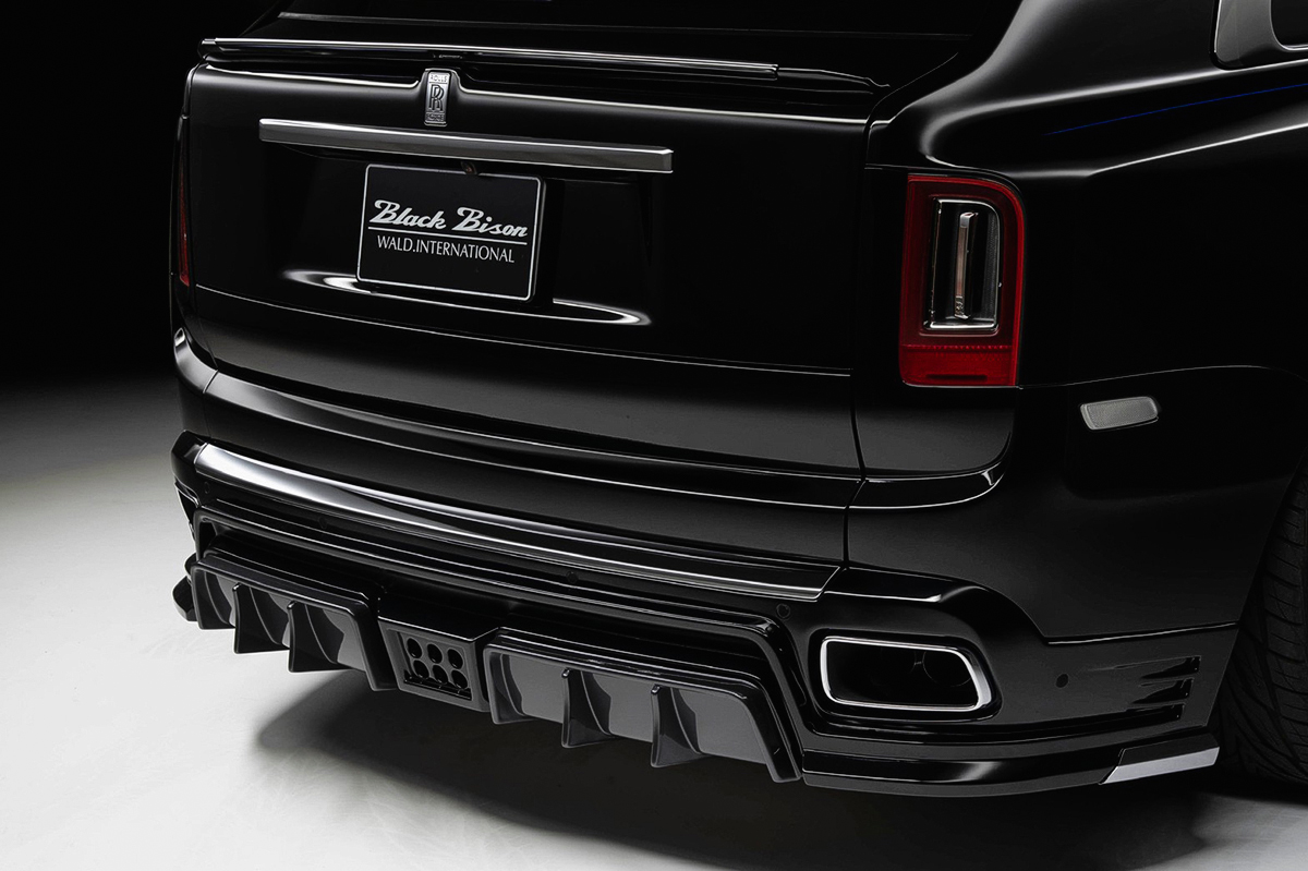 WALD Rolls-Royce Cullinan Black Bison Edition rear bumper spoiler and exhaust tip detail