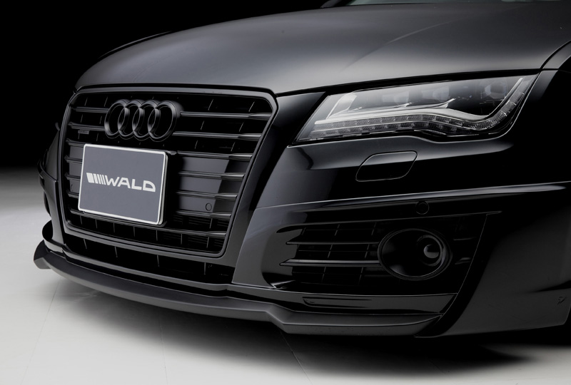 WALD Audi A7 front lip spoiler detail — WALD Sports Line front bumper lip and grille close-up