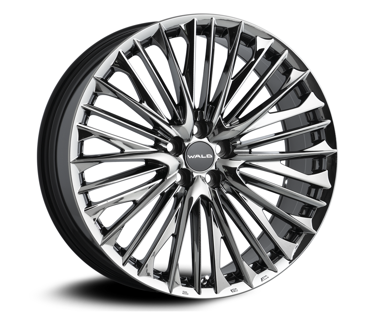 WALD Genuine Line F-001 22 inch 1-piece wheel in SBC Super Black Coat, 5-stud application