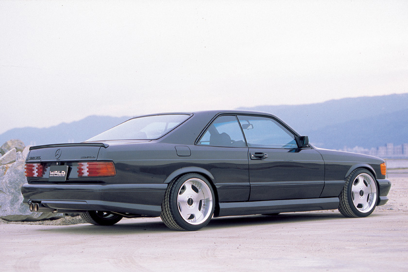 WALD Executive Line Mercedes CL-Class C126 — rear three-quarter view with WALD rear skirt and exhaust tailpipes