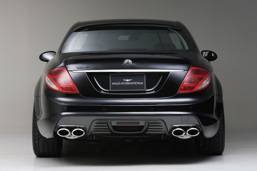 WALD Black Bison Mercedes-Benz CL C216 rear view with rear bumper spoiler and twin quad tailpipes