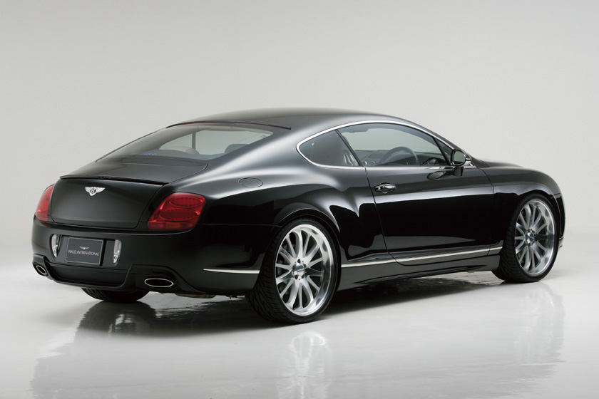 WALD Bentley Continental GT rear body kit, rear three-quarter view with rear bumper spoiler