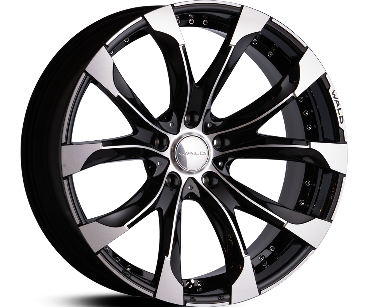 WALD JARRET J11C 1/5 Revolve Form Forged 24-inch 5-stud wheel in Black Polish