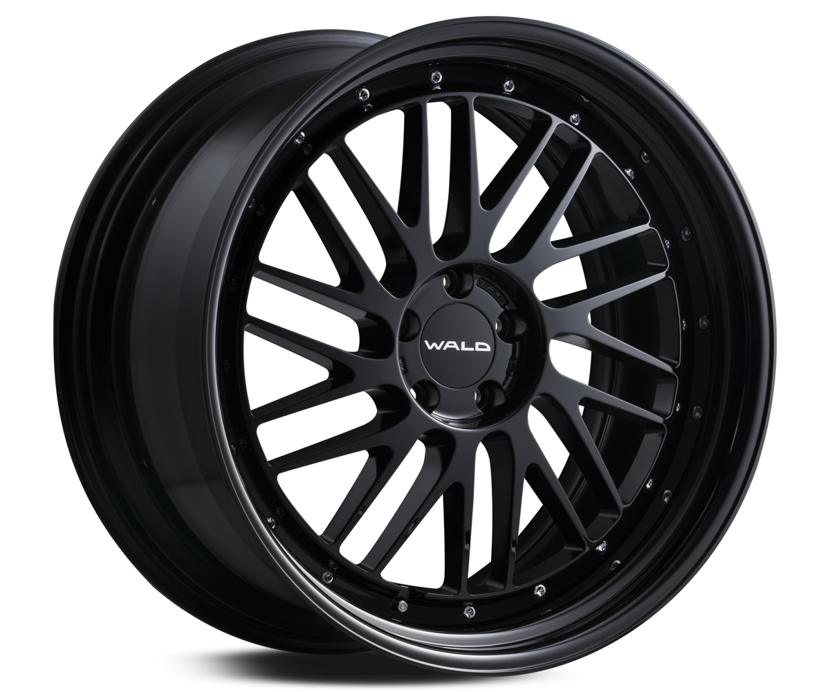 WALD TOSCA II T22-C 2-piece wheel in Black with Black Alumite Rim