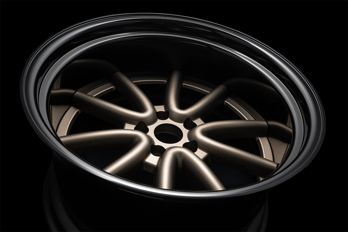 Angled studio view of the WALD Octopus Racing 2-piece wheel in Matte Bronze