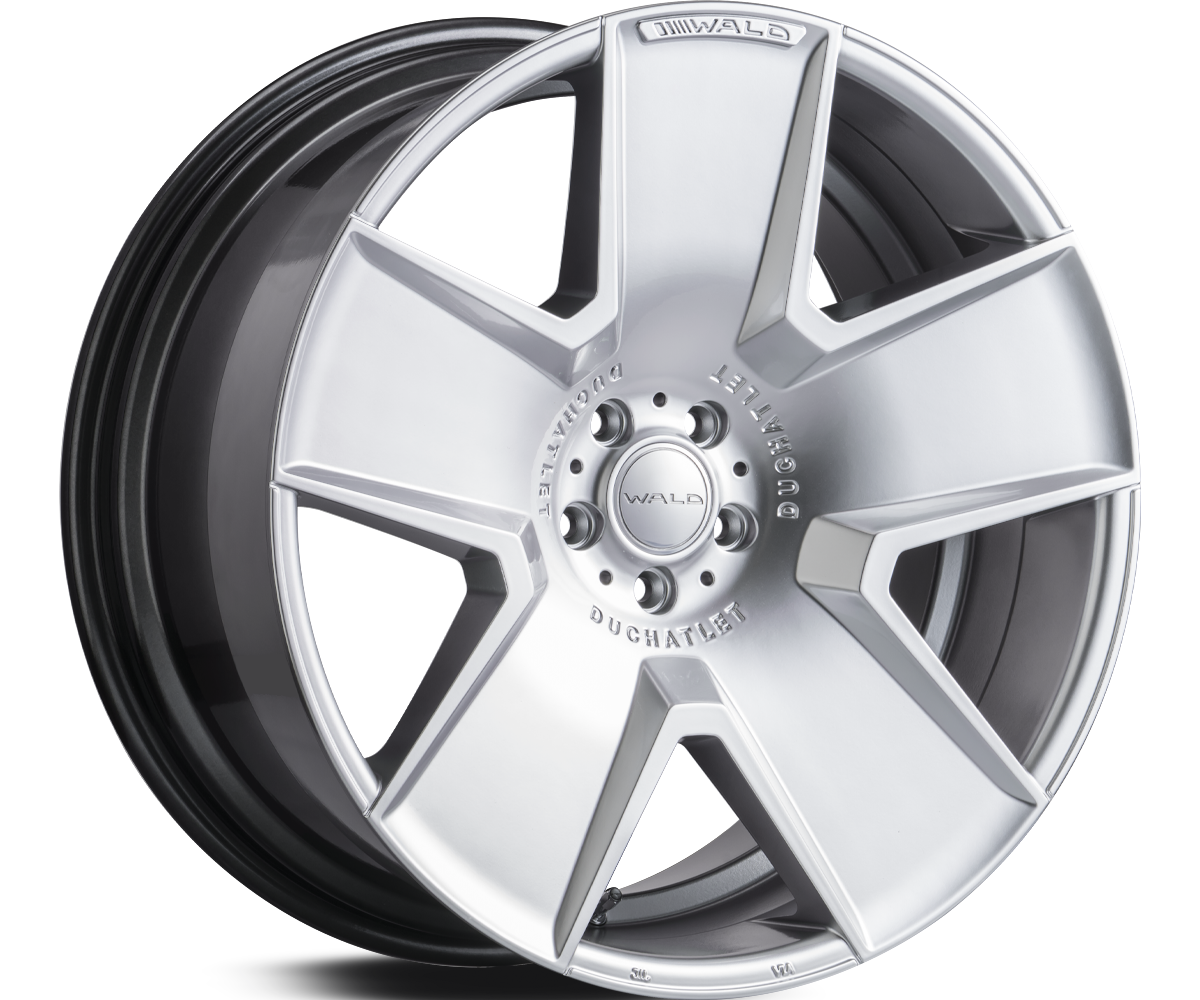 WALD Duchatlet IV D41C 22 inch one-piece cast wheel in Hyper Silver, full face studio view