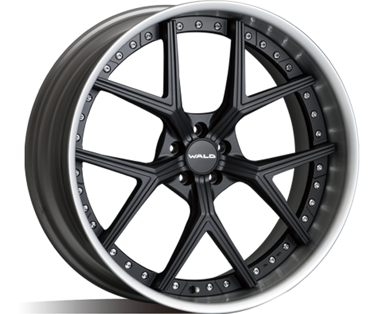 WALD ILLIMA I13F 3-piece forged 24 inch wheel in Matte Black with brushed rim