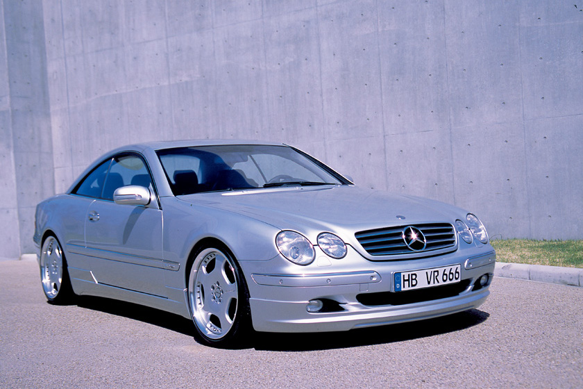 WALD Executive Line Mercedes-Benz CL-Class C215 pre-facelift — silver CL coupé with WALD front lip spoiler and side skirts