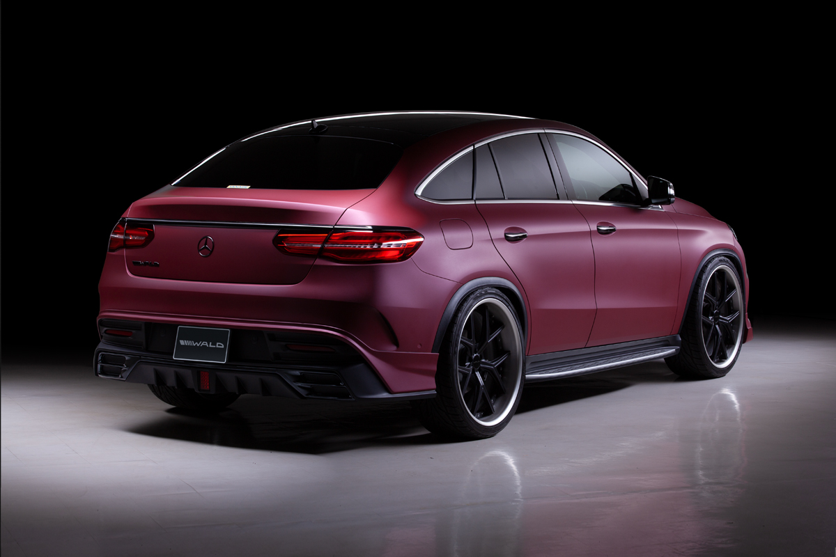 WALD Sports Line GLE Coupe C292 rear three-quarter studio view with rear skirt and chrome garnish