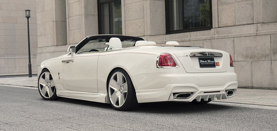 Rolls-Royce Dawn WALD body kit — rear three-quarter street view — Premier Auto Design