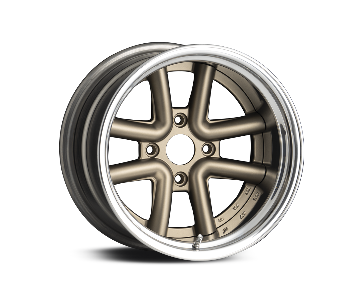 WALD Octopus Racing 2-piece wheel in Matte Bronze with polished alumite rim