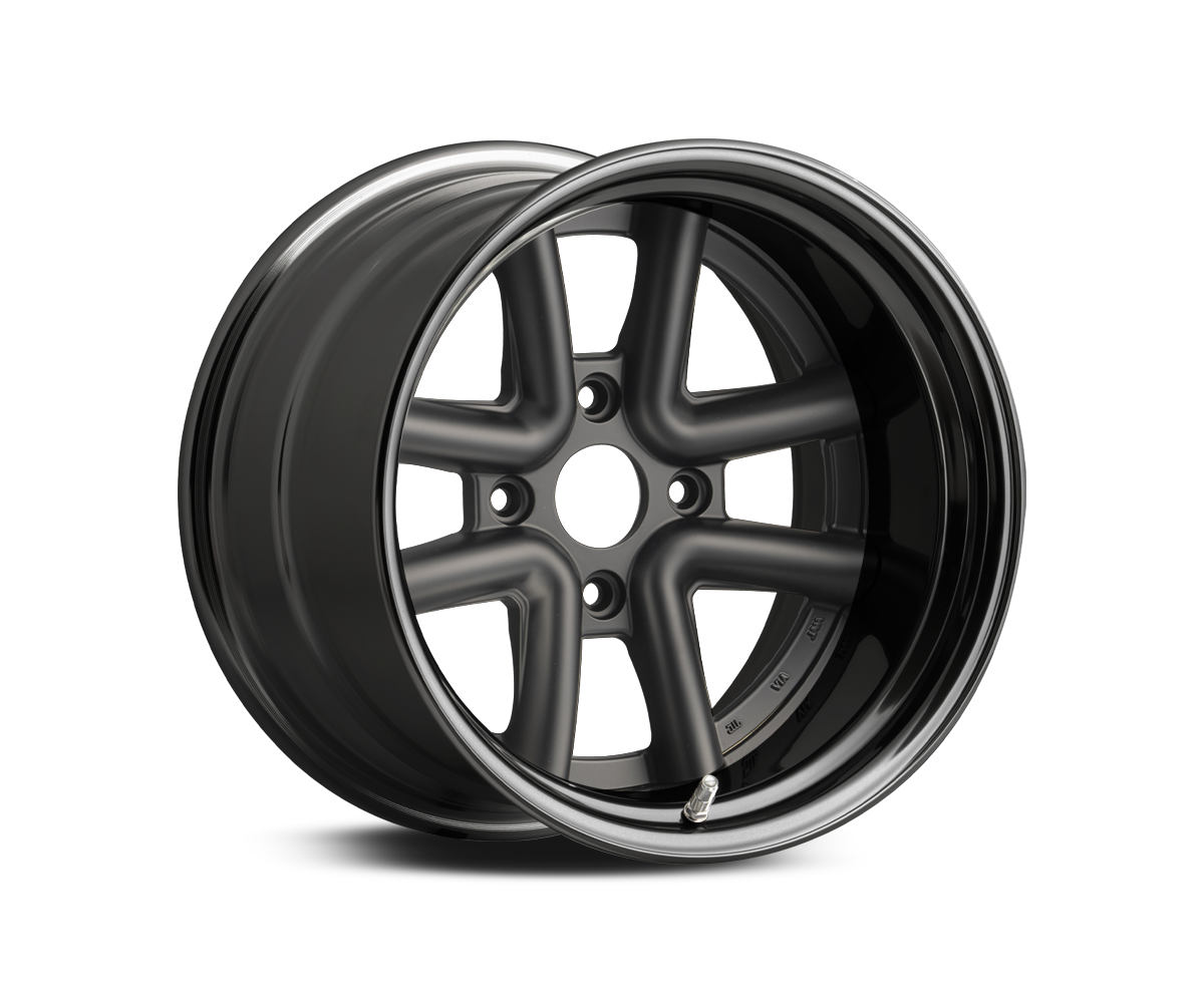 WALD Octopus Racing 2-piece wheel in Matte Black with black alumite rim