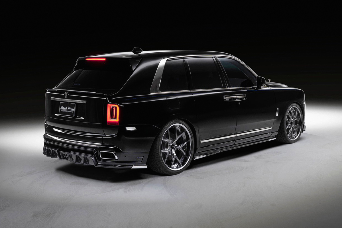 WALD Rolls-Royce Cullinan Black Bison Edition — rear three-quarter view with rear bumper spoiler and boot spoiler