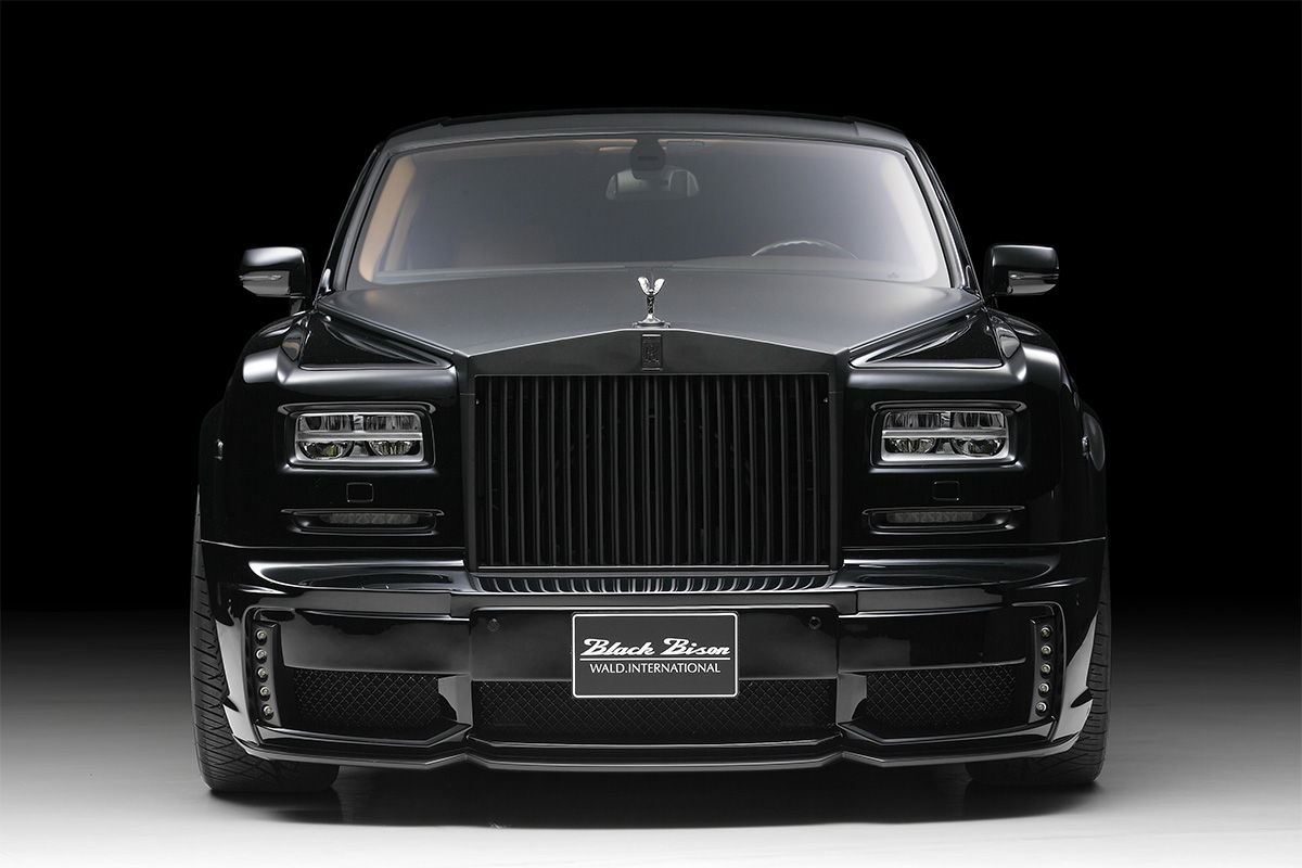 WALD Phantom 7 Series II Black Bison front bumper spoiler with mesh and LED5P30T lamps