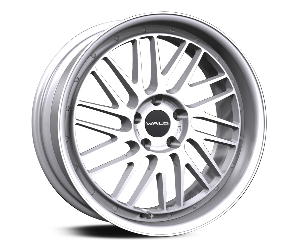 WALD TOSCA II T22-C 2-piece wheel in Matte Silver with Brushed Rim
