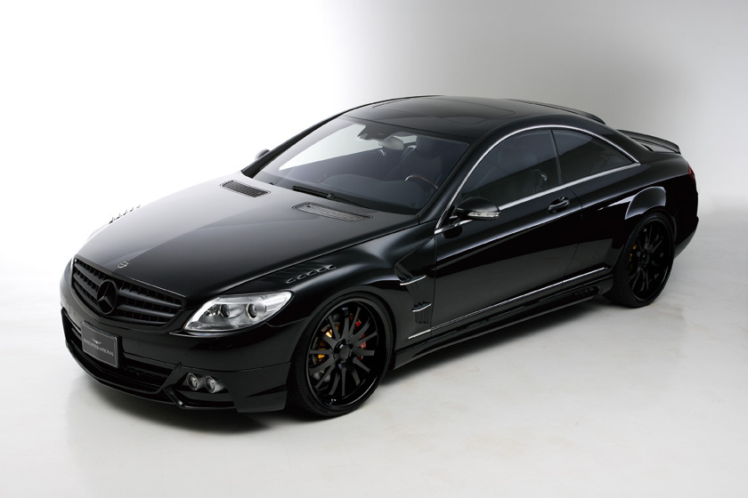 WALD Black Bison Mercedes-Benz CL C216 body kit — black CL-Class coupé with WALD front spoiler and side skirts
