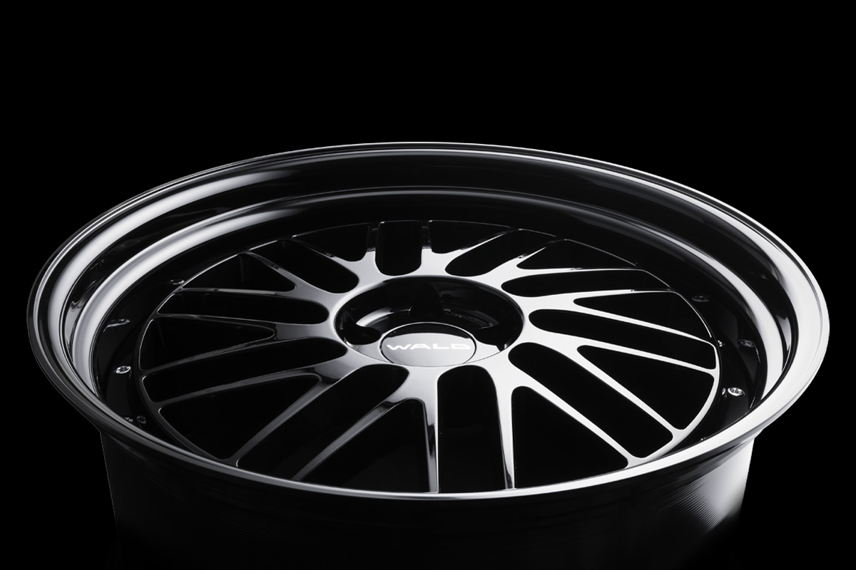 WALD TOSCA II T22-C wheel in Black Alumite with machined mesh spoke faces